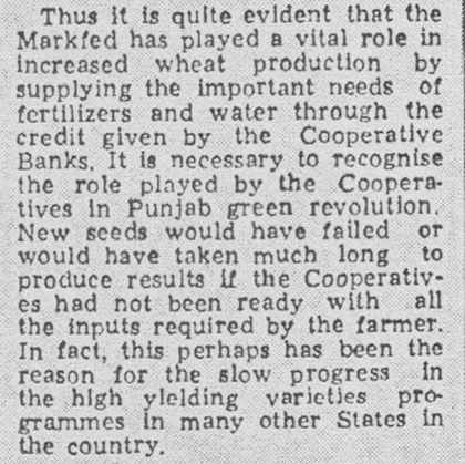 Green Revolution and Punjab Cooperatives