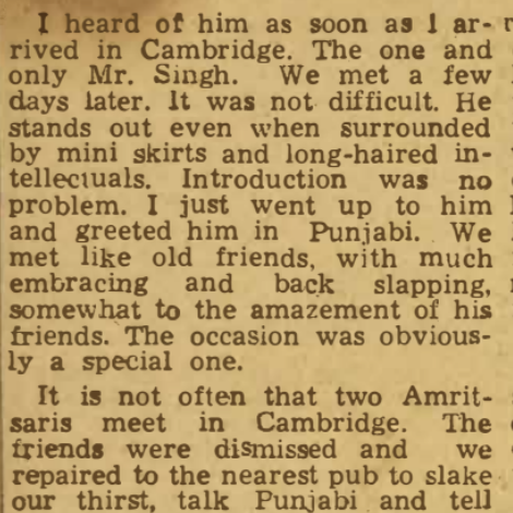 A Punjabi in Cambridge