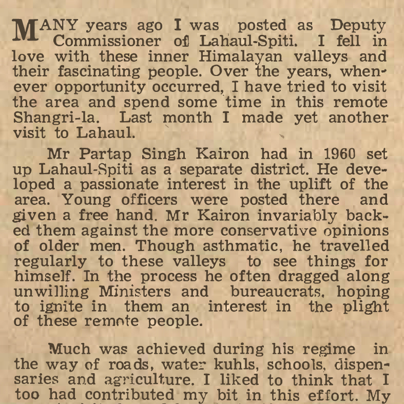 Kanwaljit Singh of Lahaul