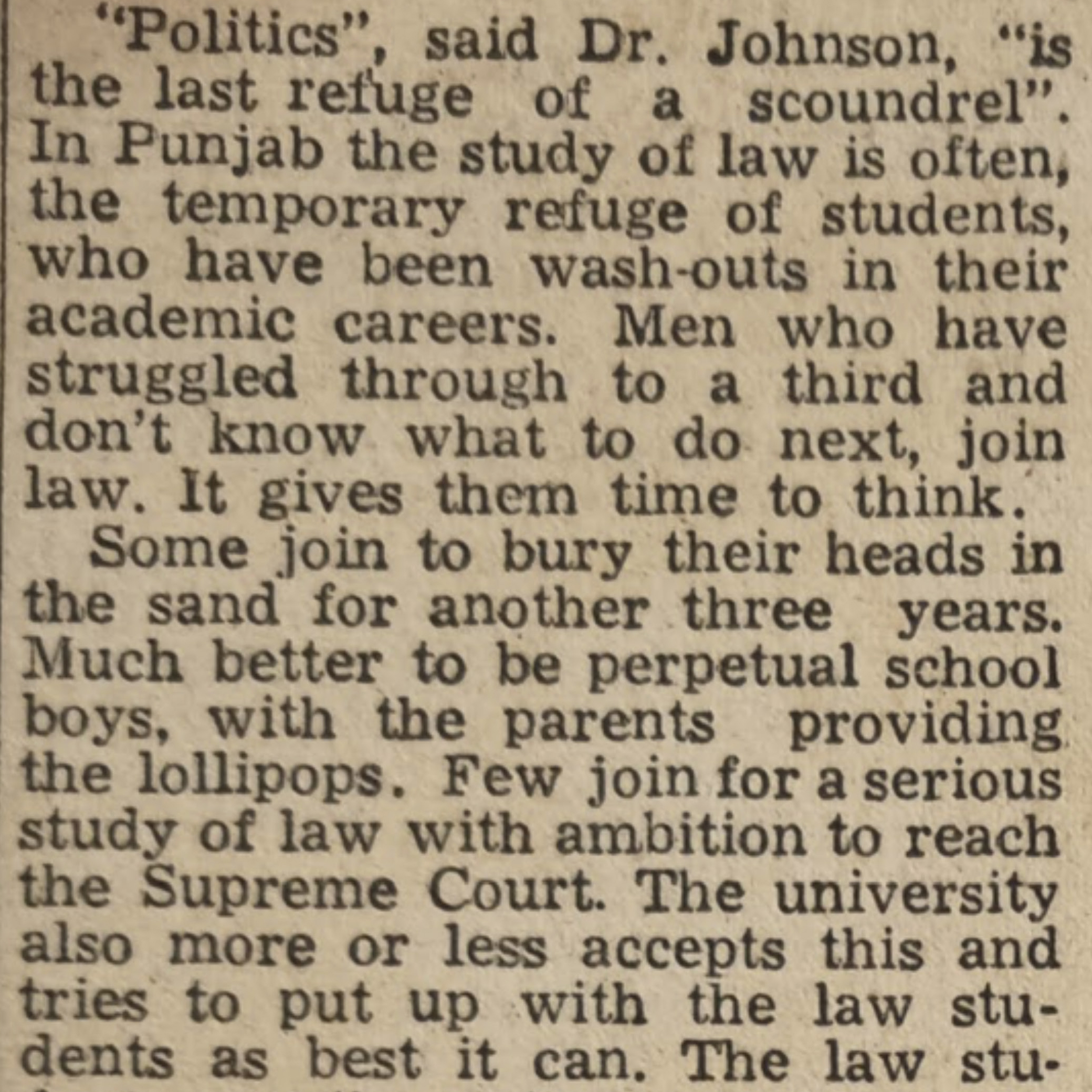 Study of Law at Cambridge